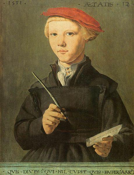 Jan van Scorel Portrait of a young scholar Sweden oil painting art